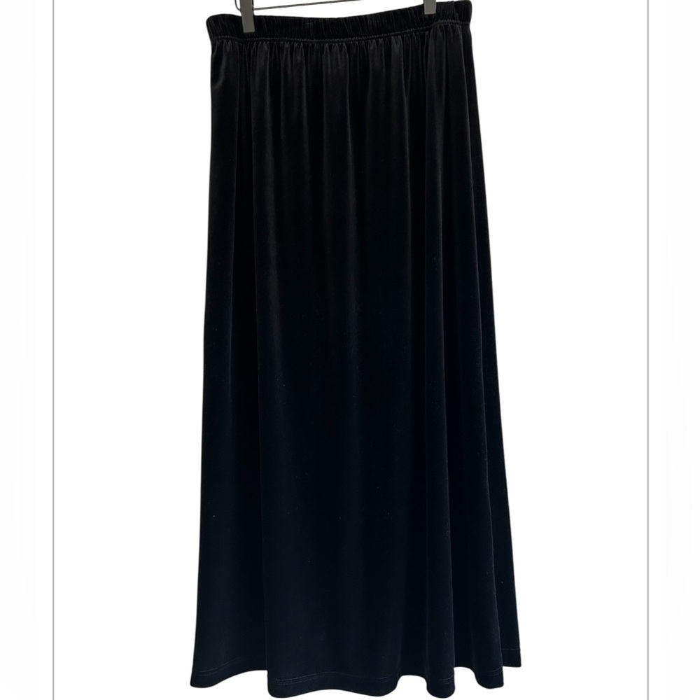 Vintage Y2K Sz XL Maxi Witchy Whimsigoth Dark Fairy Velour A-Line Flare Skirt